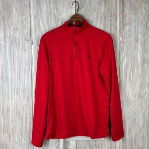 Polo Ralph Lauren Performance Quarter Zip Men S Red Golf Pullover Jersey Stretch
